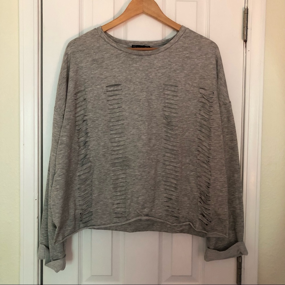 See You Monday LA distressed heather sweatshirt